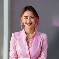 今日同人库社群运营总监苏墨然，女性，活泼开朗，粉色系穿搭，社区运营领域专家